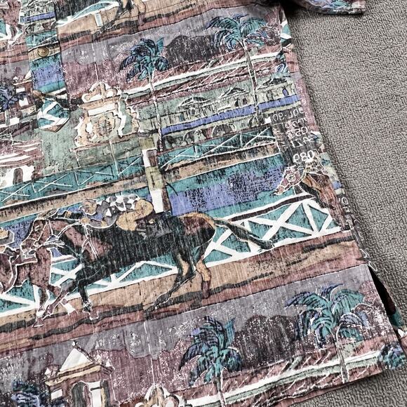 Kahala Polo Shirt Adult Large Short Sleeve Hawaiian Avi Casual Men's - Picture 5 of 14